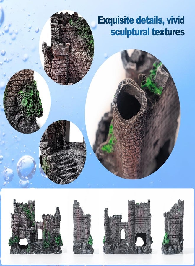 CousDUoBe Aquarium Decor Castle Fish Tank Bubbler Set Aquarium Plants for Aquatic Pets to Breed Play and Rest Fish Decorations for Tank - Image 5